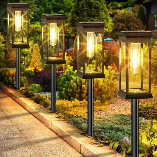 12 Pack Upgraded Solar Pathway Lights Outdoor, Large LED Solar Lights Outdoor, Super Bright Outside Solar Lights for Yard, Solar Powered Landscape Lighting for Garden Walkway, Warm White