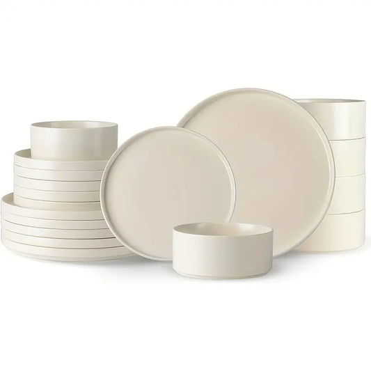 24pcs Modern White Ceramic Dinnerware Set