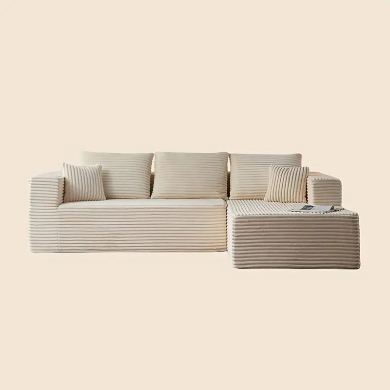 108, 2" Oversized L-Shaped Sectional Sofa - No Assembly Required Modular Cloud Sectional Couch with Memory Foam Cushions, Plush Corduroy Fabric, Left & Right Facing Chaise