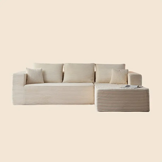 108, 2" Oversized L-Shaped Sectional Sofa - No Assembly Required Modular Cloud Sectional Couch with Memory Foam Cushions, Plush Corduroy Fabric, Left & Right Facing Chaise