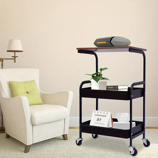 360° Movable Storage Cart with Table Design Bathroom Supplies And Office Supplies Storage, No Space Occupied Design Summer Special Offer